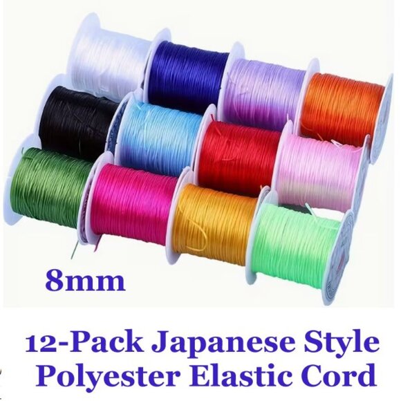 12-Pack Japanese Style Polyester Elastic Cord - Picture 1 of 3